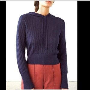Rachel Comey. 100% baby Alpaca crop hoodie.